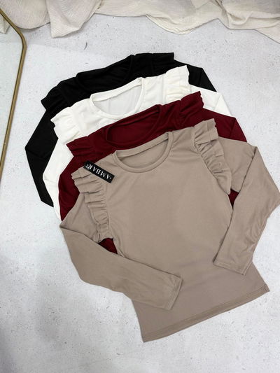 Remera de morley con vuelitos 