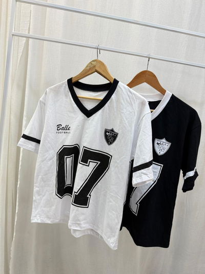 Remera de algodón combinada "Football"