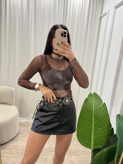 Set remera de microtul + top 