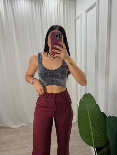 Top con strass 