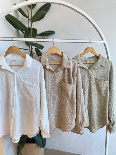 Camisa de crepe bordada "Margarita" 