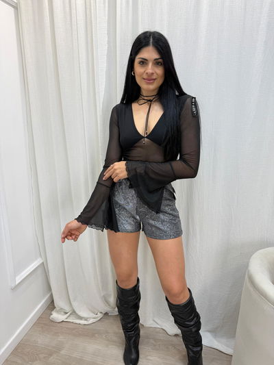 Top de microtul mangas oxford 
