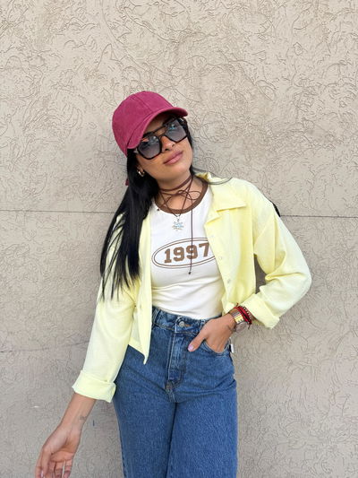 Camisa crop de crepe lisa 