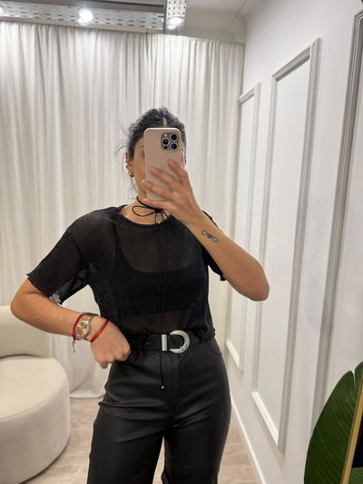 Remera mangas cortas de lurex 