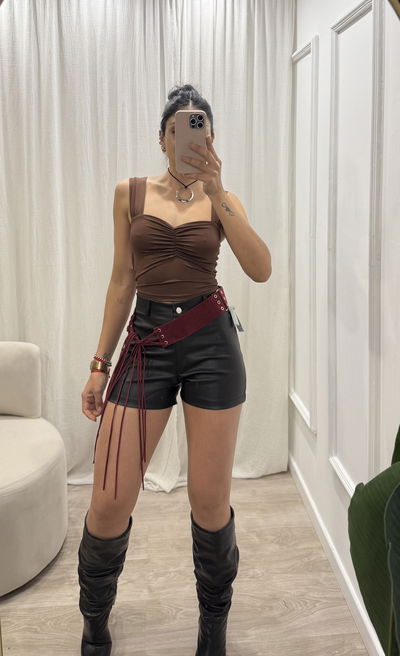 Top de lycra con frunce 