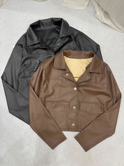 Chaqueta de ecocuero talle único 