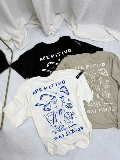 Remera de algodón oversize "APERITIVO" 