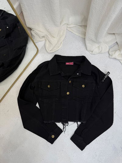 Campera de jeans oversize negra 