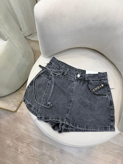 Short pollera de jeans para atar 