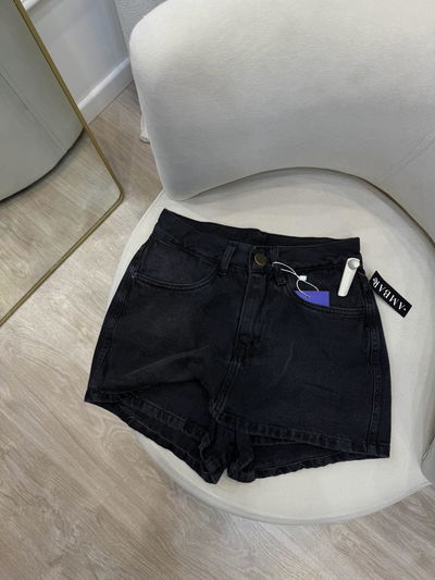 Short pollera de jeans negra 