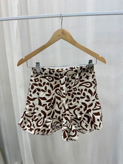 Short de simil lino estampado chocolate 