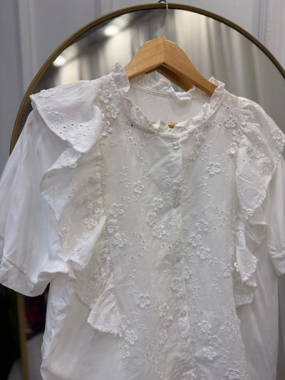 Camisa mangas cortas de broderie 
