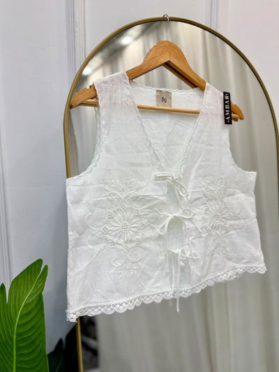 Blusa chaleco para atar 
