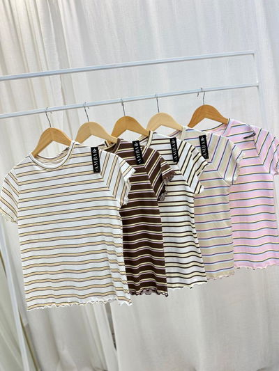 Remera de modal soft rayada combinada 