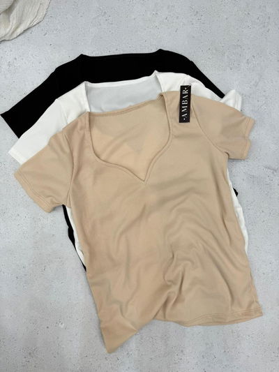 Remera de morley escote corazón 