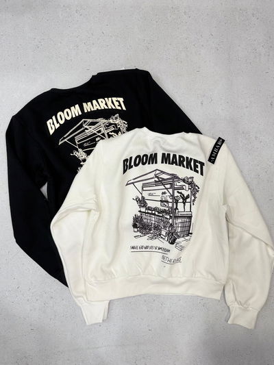 Buzo frisado cuello redondo "BLOOM MARKET" 