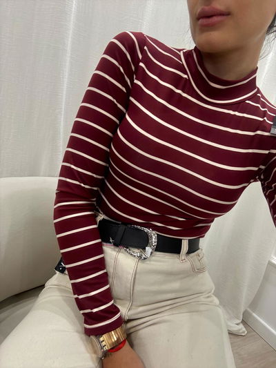 Body de modal soft media polera rayado 