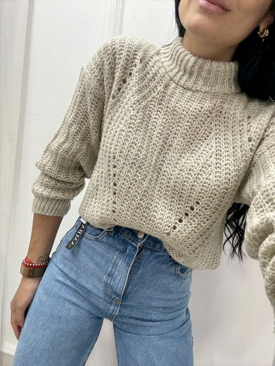 Sweater de lana media polera 