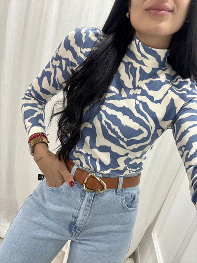 Remera media polera de modal soft zebra 