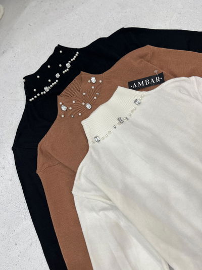Sweater de bremer con perlitas 