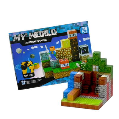 MY WORLD BLOQUES IMANTADOS MINECRAFT 32 PIEZAS