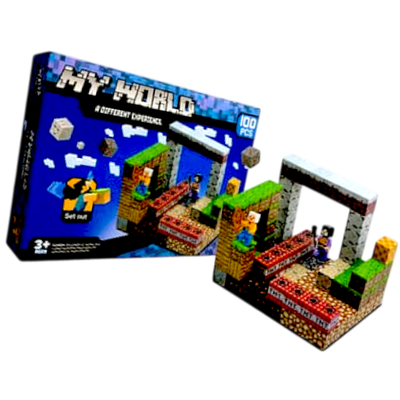 MY WORLD BLOQUES IMANTADOS MINECRAFT 100 PIEZAS