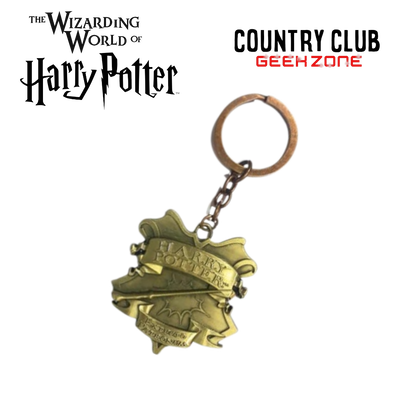 Llavero de Metal Harry Potter – Escudo Bronce con Varita