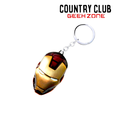 Llavero de Metal Iron Man – Casco Clásico Rojo y Dorado