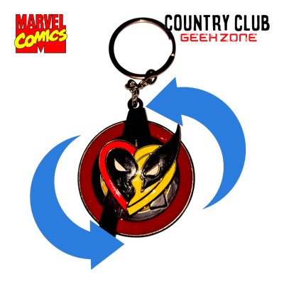 Llavero Metálico Logo Deadpool & Wolverine – Corazón – Marvel Comics