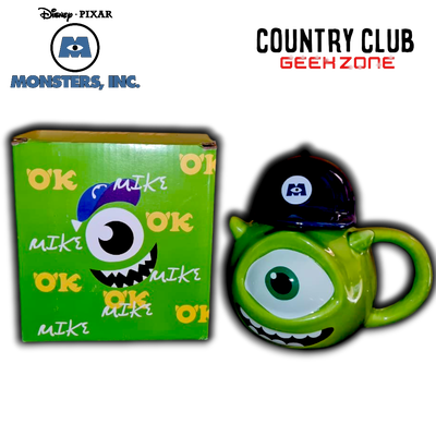 Taza Mike Wazowski con tapa casco 3D – Monster inc- Cerámica c/caja
