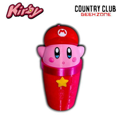 Vaso frappé Kirby 3D -Sombrero Mario– Diseño Impreso en 3D