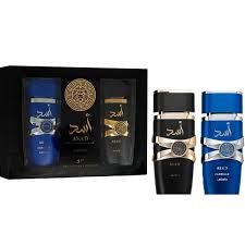 Kit de perfumes Asad y Asad Zanzibar Lattafa. EDP. 100ml cada uno. Masculino