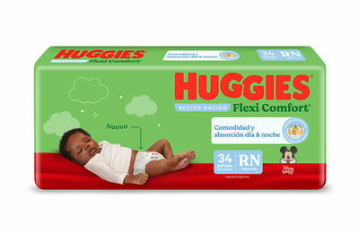 HUGGIES FLEXI COMFORT RNx34 UNIDADES.