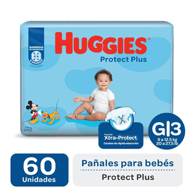 HUGGIES PROTECT PLUS GRANDE x60 UN