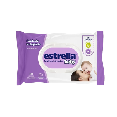 TOALLITAS HUMEDAS ESTRELLA CUIDADO RELAJANTE x50 UNIDADES