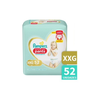PAMPERS PANTS PREMIUM XXG x52 UNIDADES 