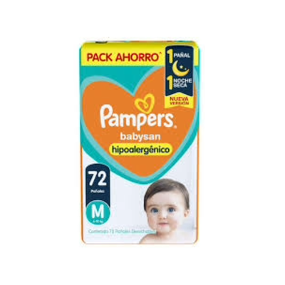 PAMPERS BABYSAN MEDIANO x72 UNIDADES