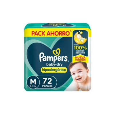 PAMPERS BABYDRY MEDIANO x72 UNIDADES