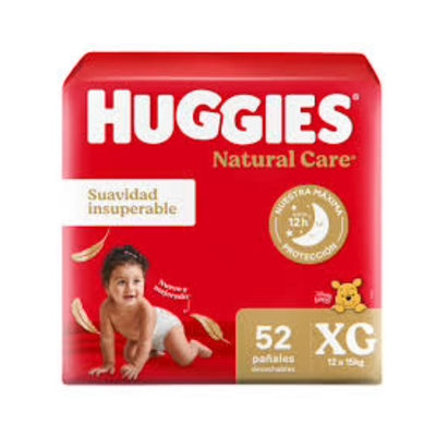 HUGGIES NATURAL CARE XG x52 UNIDADES