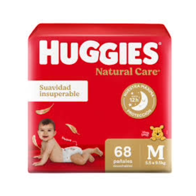 HUGGIES NATURAL CARE MEDIANO x68 UNIDADES