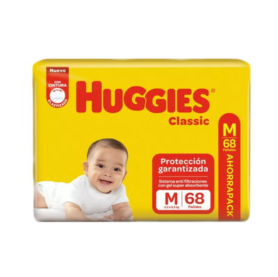 HUGGIES CLASSIC MEDIANO x68 U (Nuevo)