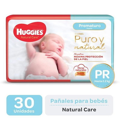 HUGGIES NATURAL CARE PREMATURO x30 UNIDADES