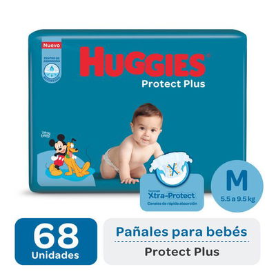 HUGGIES PROTECT PLUS  MEDIANO x68 UN
