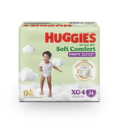  Huggies Pants Active Sec Soft Comfort XG x 24 u