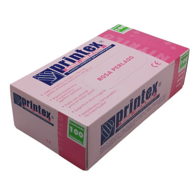 GUANTES DE NITRILO ROSA x 100 u TALLE M
