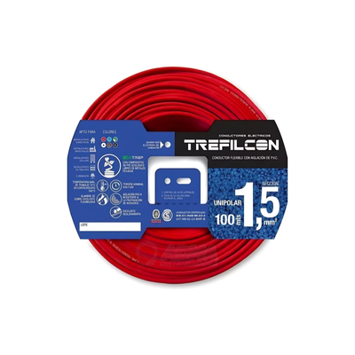 CABLE 1X1.50MM X MTS ROJO TREFILCON