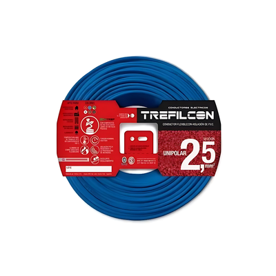 CABLE 1X2.50MM X MTS CELESTE TREFILCON