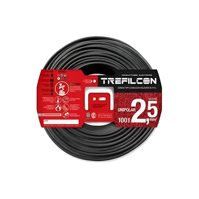 CABLE 1X2.50MM X MTS NEGRO TREFILCON