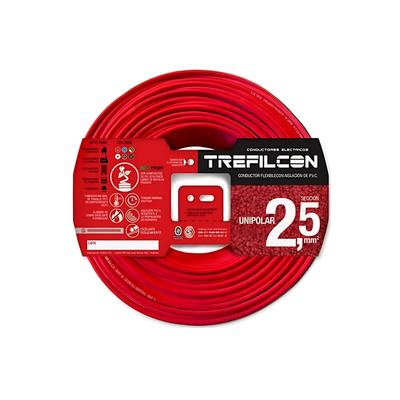 CABLE 1X2.50MM X MTS ROJO TREFILCON