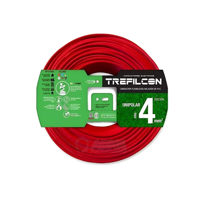 CABLE 1X4.00MM X MTS ROJO TREFILCON